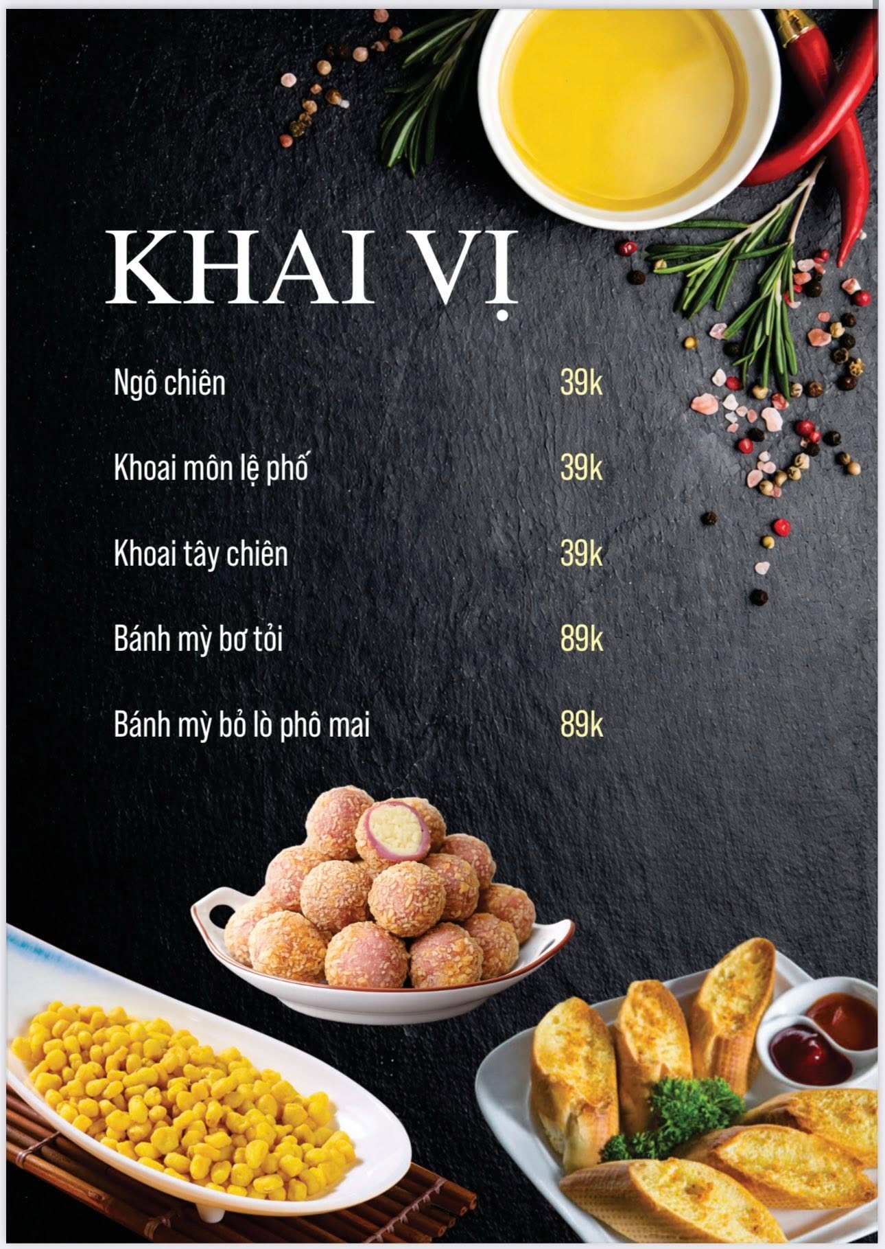 Khai vị menu
